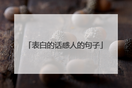 表白的话感人的句子