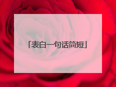 表白一句话简短