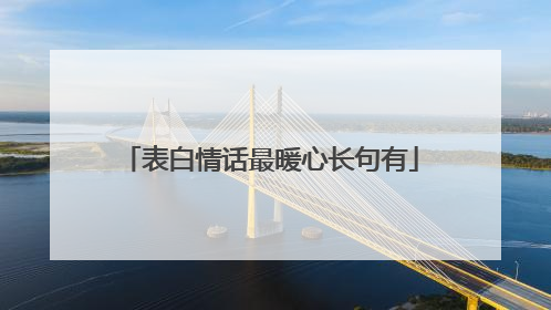 表白情话最暖心长句有