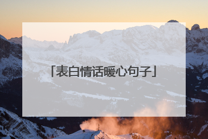 表白情话暖心句子