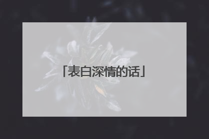 表白深情的话