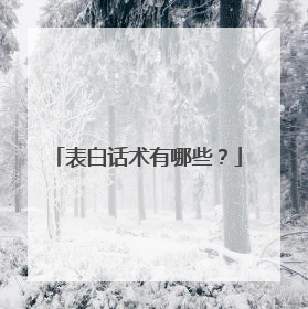 表白话术有哪些?