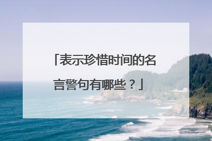 表示珍惜时间的名言警句有哪些?