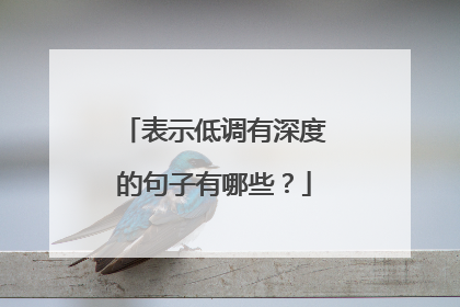 表示低调有深度的句子有哪些?