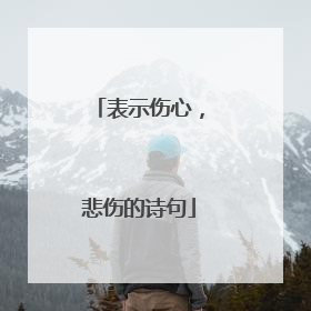 表示伤心，悲伤的诗句