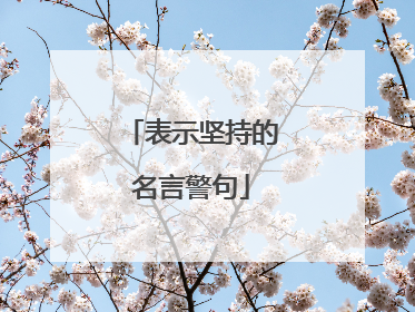 表示坚持的名言警句