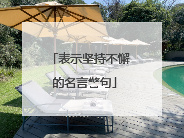 表示坚持不懈的名言警句