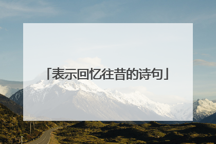 表示回忆往昔的诗句