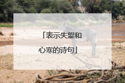 表示失望和心寒的诗句