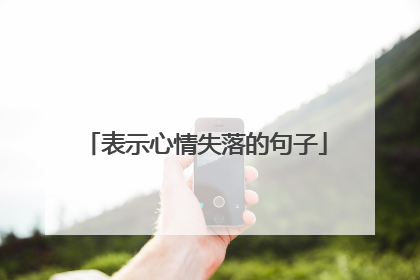 表示心情失落的句子