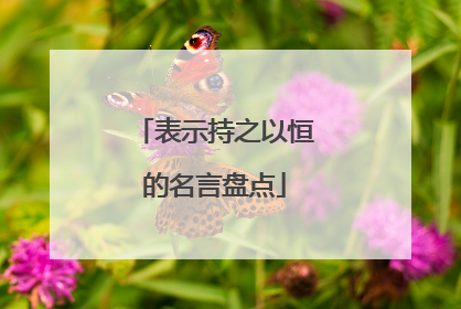 表示持之以恒的名言盘点