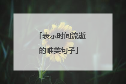 表示时间流逝的唯美句子
