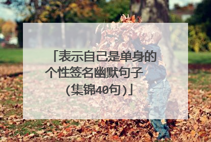 表示自己是单身的个性签名幽默句子 (集锦40句)