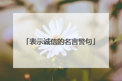 表示诚信的名言警句