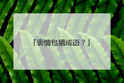 表情包猜成语?