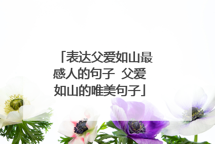 表达父爱如山最感人的句子 父爱如山的唯美句子