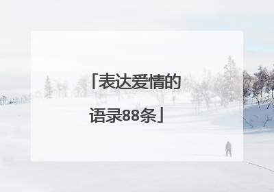 表达爱情的语录88条