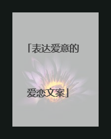 表达爱意的爱恋文案