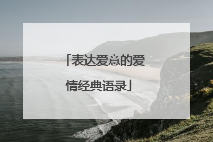 表达爱意的爱情经典语录