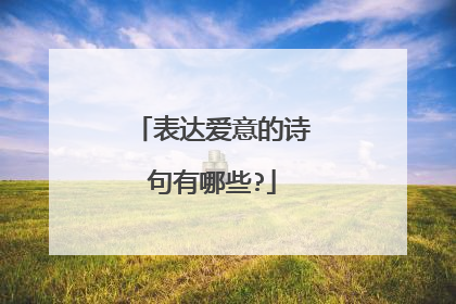 表达爱意的诗句有哪些?