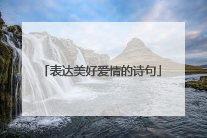 表达美好爱情的诗句