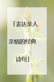 表达亲人亲情的经典诗句