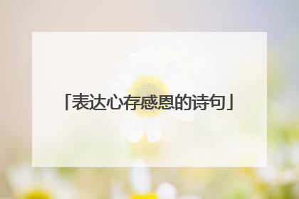 表达心存感恩的诗句