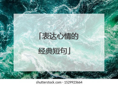 表达心情的经典短句