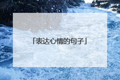表达心情的句子