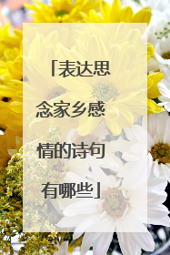 表达思念家乡感情的诗句有哪些