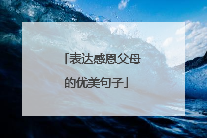 表达感恩父母的优美句子