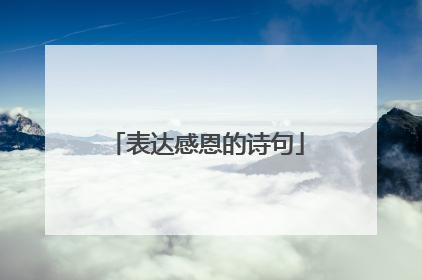 表达感恩的诗句