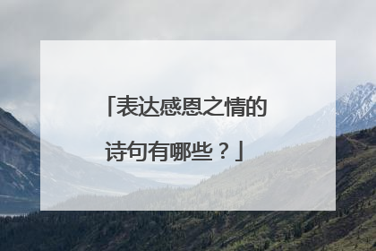 表达感恩之情的诗句有哪些?