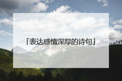 表达感情深厚的诗句