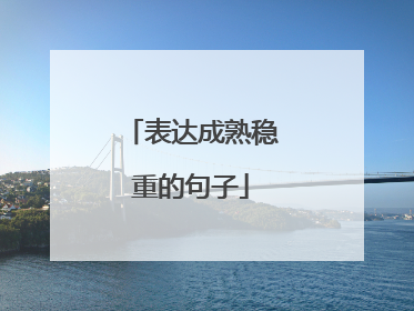 表达成熟稳重的句子