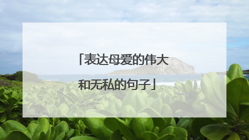 表达母爱的伟大和无私的句子