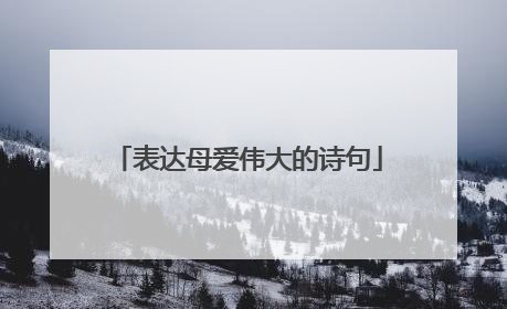 表达母爱伟大的诗句