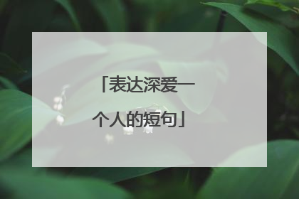 表达深爱一个人的短句