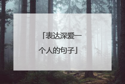 表达深爱一个人的句子