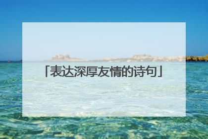 表达深厚友情的诗句