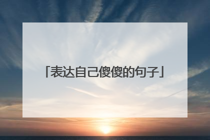 表达自己傻傻的句子