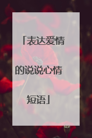 表达爱情的说说心情短语