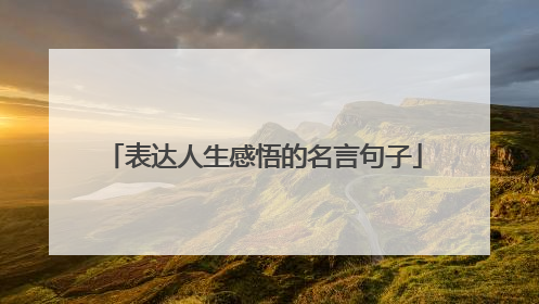 表达人生感悟的名言句子