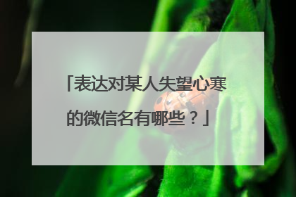 表达对某人失望心寒的微信名有哪些?
