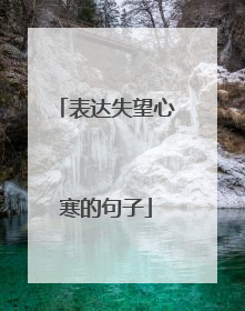 表达失望心寒的句子