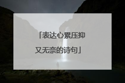 表达心累压抑又无奈的诗句