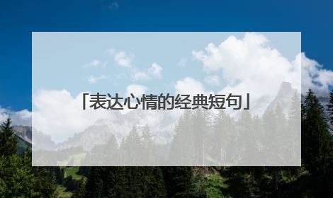 表达心情的经典短句