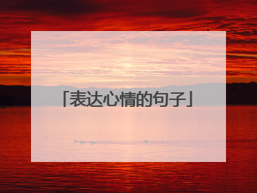 表达心情的句子