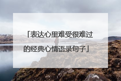 表达心里难受很难过的经典心情语录句子