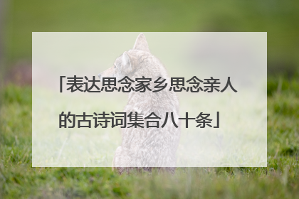 表达思念家乡思念亲人的古诗词集合八十条